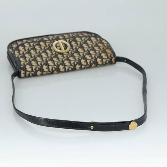 DIOR Trotter Canvas Shoulder Bag Navy Gold - Picture 7 of 13